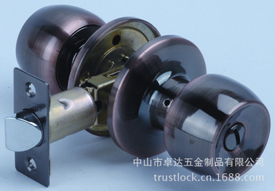 【供應優質出口 中山小欖 紅古銅色 不銹鋼球形 浴室鎖】價格,廠家,圖片,其他鎖具,中山市卓達五金制品-